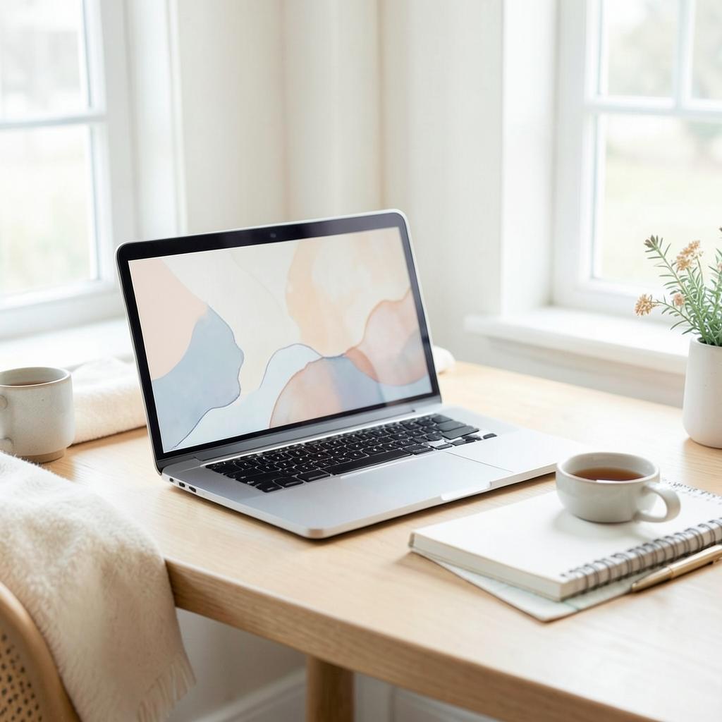 Világos otthoni munkahely laptoppal – Út önmagad felé online workshop